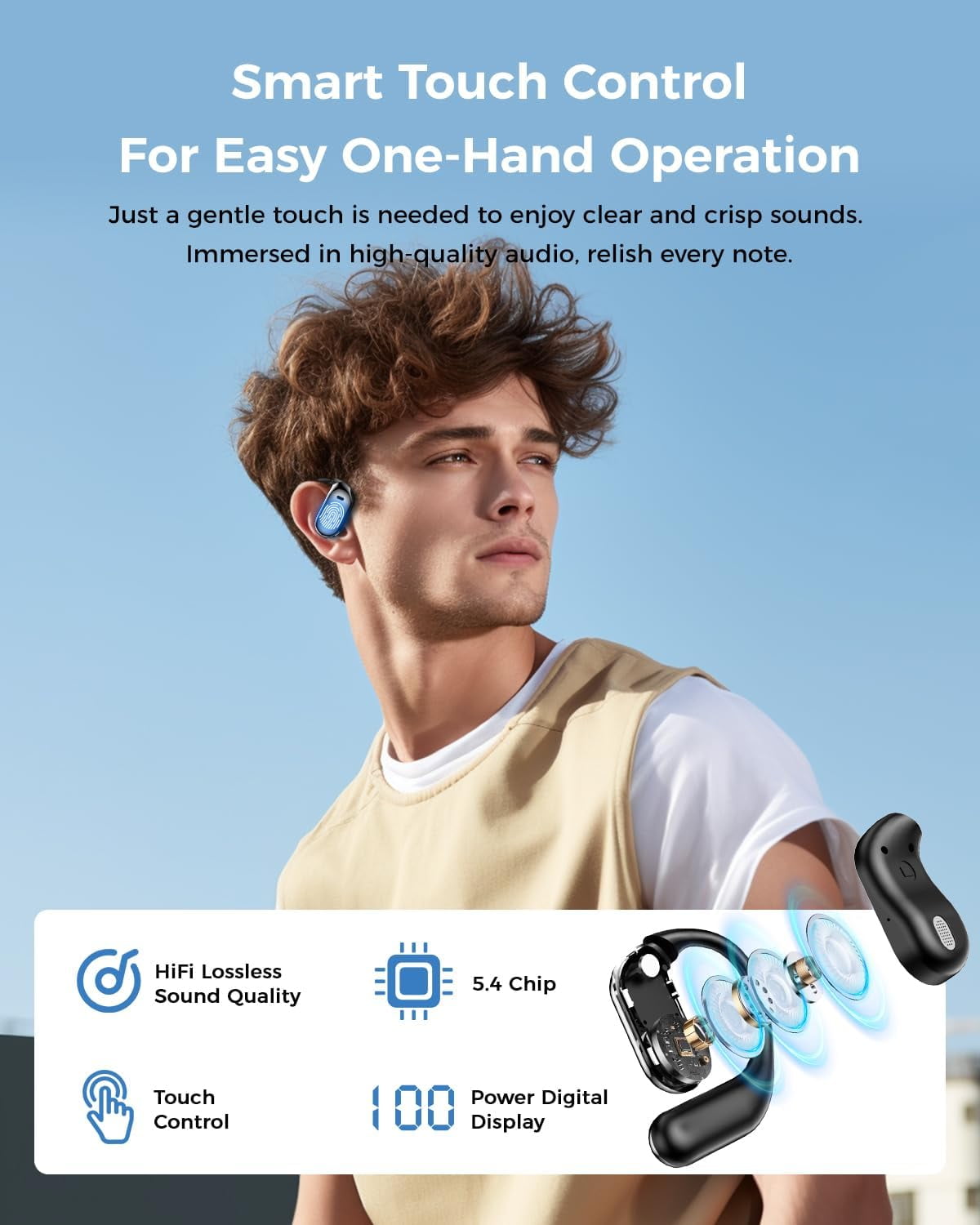AI Language Translator Earbuds, 144 Languages Real-Time Translation, 3-in-1 Bluetooth Headphones