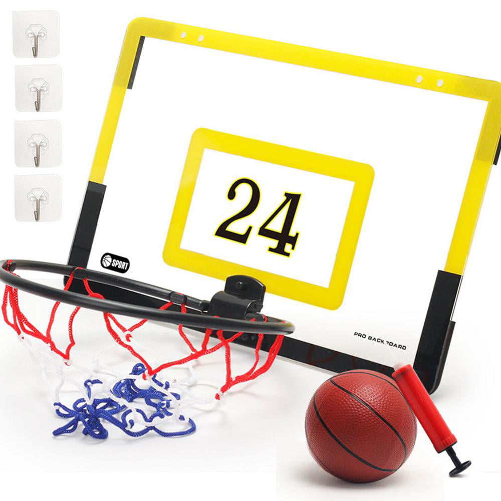 Rainnao Indoor Mini Basketball Wall-Mount Hoop Set Bedroom and Home Basketball hoop with Ball & Pump for Office Great gift for Basketball Lovers 