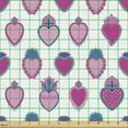 thumbnail image 2 of Ambesonne Romantic Fabric by the Yard Upholstery, Flowering Hearts Romance, 1 Yard, Petrol Blue Magenta, 2 of 5