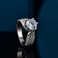 thumbnail image 4 of Anillo de plata de lujo con incrustaciones de diamantes Mosane, anillo de diamantes Mosane de color D, joyería de plata vacía S925 Plata, 4 of 5