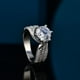 thumbnail image 3 of Anillo de plata de lujo con incrustaciones de diamantes Mosane, anillo de diamantes Mosane de color D, joyería de plata vacía S925 Plata, 3 of 5