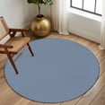thumbnail image 2 of Round Rugs 7Ft, Blue Pure Color Round Area Rug Washable Indoor Throw Carpet, Aesthetics Contemporary Luxury Large Non Slip Circle Rug for Dining Room Playroom Home Decor Aesthetic, 2 of 8