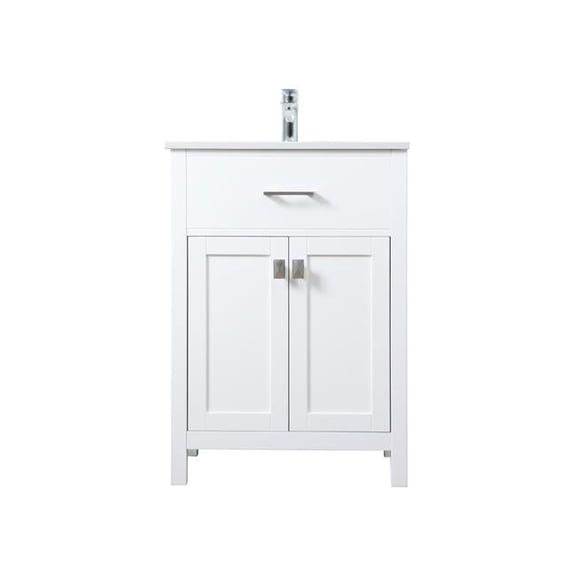 24 in. SIngle Bathroom Vanity, White