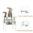 thumbnail image 6 of 2-Tier Tempered Glass End Table with Open Storage Shelf, Modern Sofa Side Table with Steel Pipe and Metal Legs, Square Tea Table, Glass Nightstand for Living Room Bedroom Office, White, 6 of 7