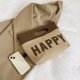 thumbnail image 3 of Bolsos Bolsos Bolsas De Playa Transpirable Happy Letter Bucket Bag Woven Holiday Party (Marrón), 3 of 8