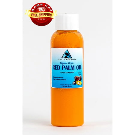 PALM OIL "RED" EXTRA VIRGIN UNREFINED ORGANIC CARRIER COLD PRESSED PURE 2 OZ