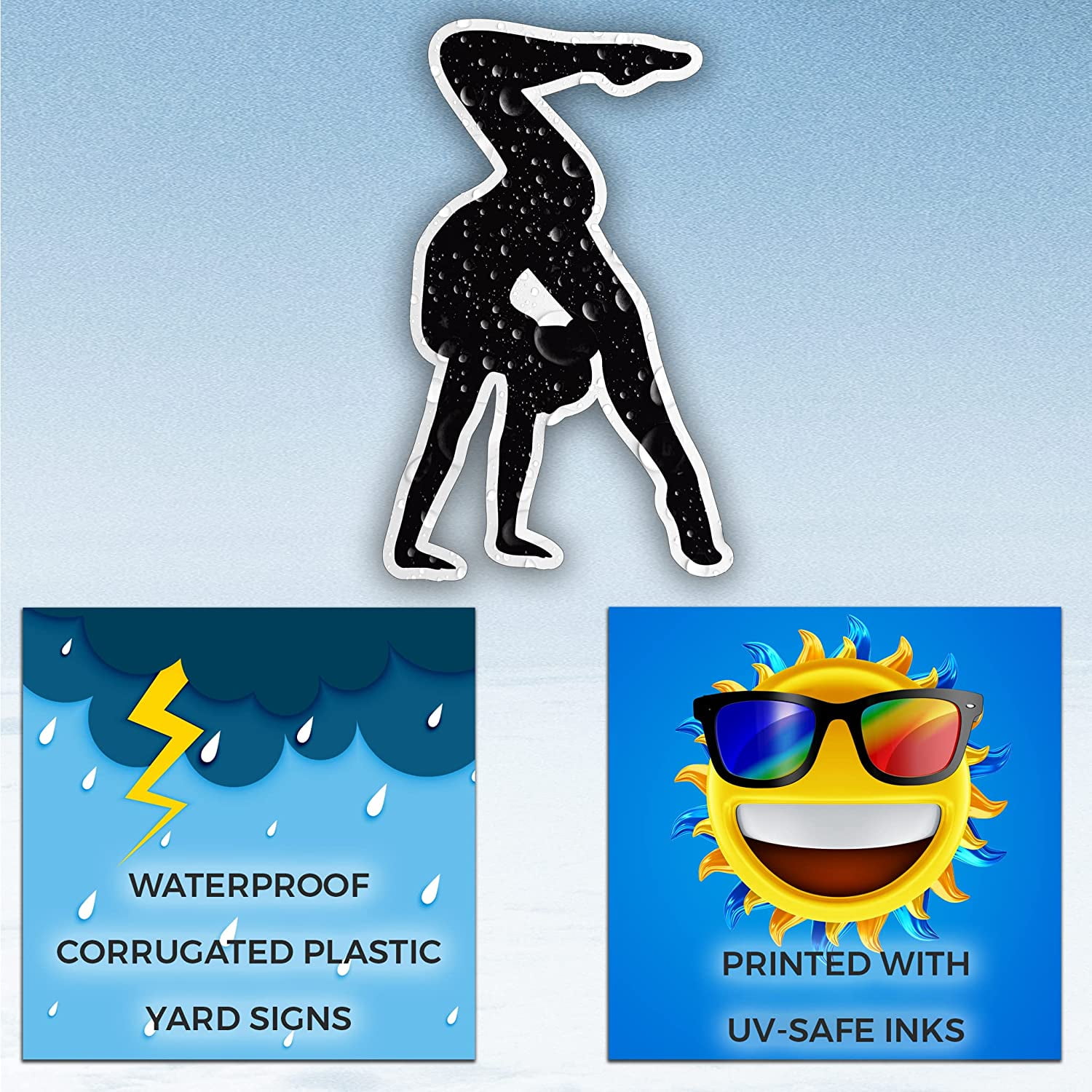 VictoryStore Gymnastics Black Silhouette Yard Signs, Set of 10