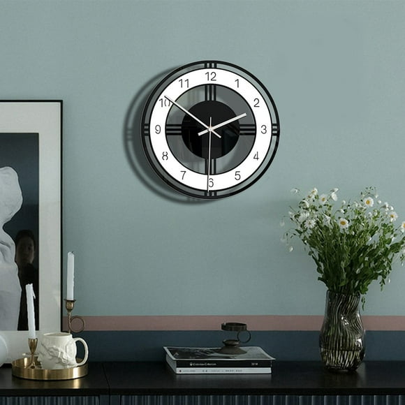 asddcavvf Style Wall Clock Silent Transparent Acrylic Clock Home Living Room Digital Clock Timer Seconds