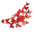 thumbnail image 3 of Justharion 12pcs / Set Multicolore Double Couche 3D Papillons Autocollants Muraux Décoration Murale PVC Papillons Réfrigérateur Autocollants Grand Rouge 1Set, 3 of 6