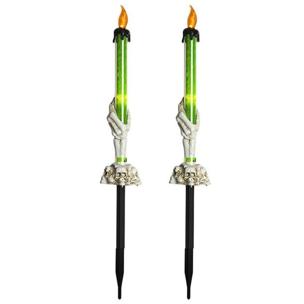 Lámpara candelabro LED Cgtredaw accesorios terror Halloween 2 Piezas verdes
