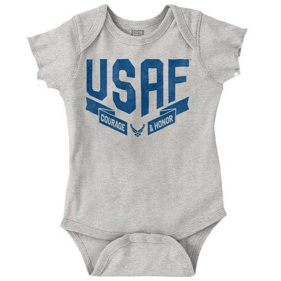 US Air Force Vintage Banner Logo Romper Boys or Girls Infant Baby Brisco Brands 12M