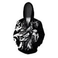 thumbnail image 4 of Sudadera con capucha de otoño para hombre, sudadera holgada e informal con estampado de calavera y armadura dorada, sudadera con capucha y cremallera, 4 of 5