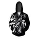 thumbnail image 4 of Sudadera con capucha de otoño para hombre, sudadera holgada e informal con estampado de calavera y armadura dorada, sudadera con capucha y cremallera, 4 of 5