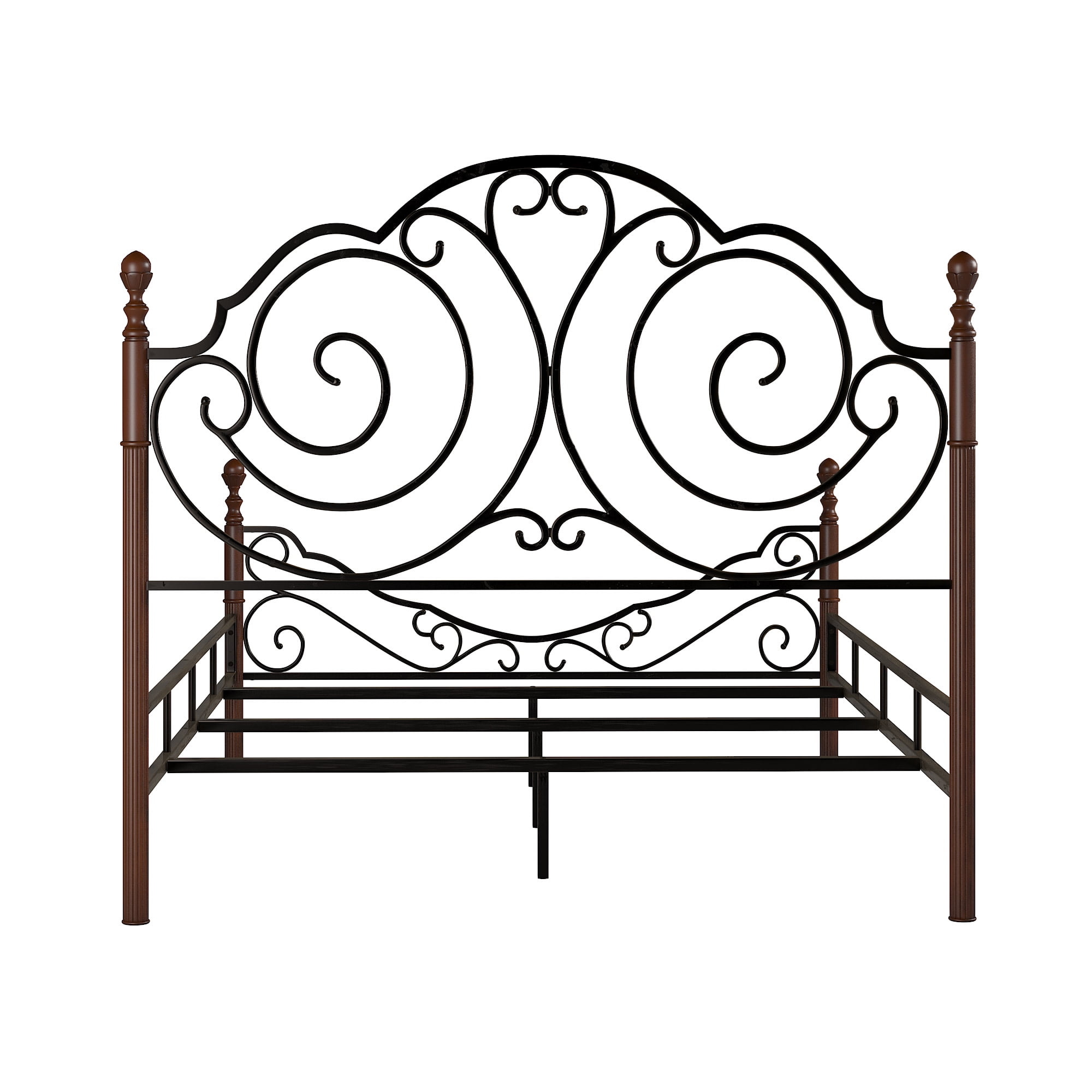 Weston Home Adison Graceful Scroll Bronze Iron Bed, Queen