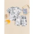 thumbnail image 4 of Bagilaanoe 2pcs Toddler Baby Boy Shorts Set Short Sleeve Tie-dye Print T Shirt Tops + Shorts 6M 12M 18M 24M 3T Kids Casual Summer Clothes, 4 of 7