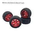 thumbnail image 3 of Juego de 4 ruedas y neumáticos para coche RC CUTICAT 1:12 1:14 Rojo, 3 of 8