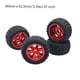thumbnail image 3 of Juego de 4 ruedas y neumáticos de coche RC de goma para 14210, 16207, A979, 1:12, 1:14 y 1:16 rojo, 3 of 9