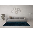 thumbnail image 3 of Ahgly Company Indoor Round Abstract Light Blue Modern Area Rugs, 4' Round, 3 of 4