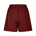 thumbnail image 5 of Tdoqot Womens Athletic Shorts with Pockets- Casual Elastic Waist Summer Quick-Dry Cotton Active Running Shorts Wine Size M, 5 of 8