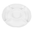 thumbnail image 1 of Bandeja de melamina para servir chips y salsa, plato dividido, bandeja decorativa seccional de gres con 5 compartimentos, plato para aperitivos, frutas, fiestas y aperitivos vegetarianos, 1 of 7