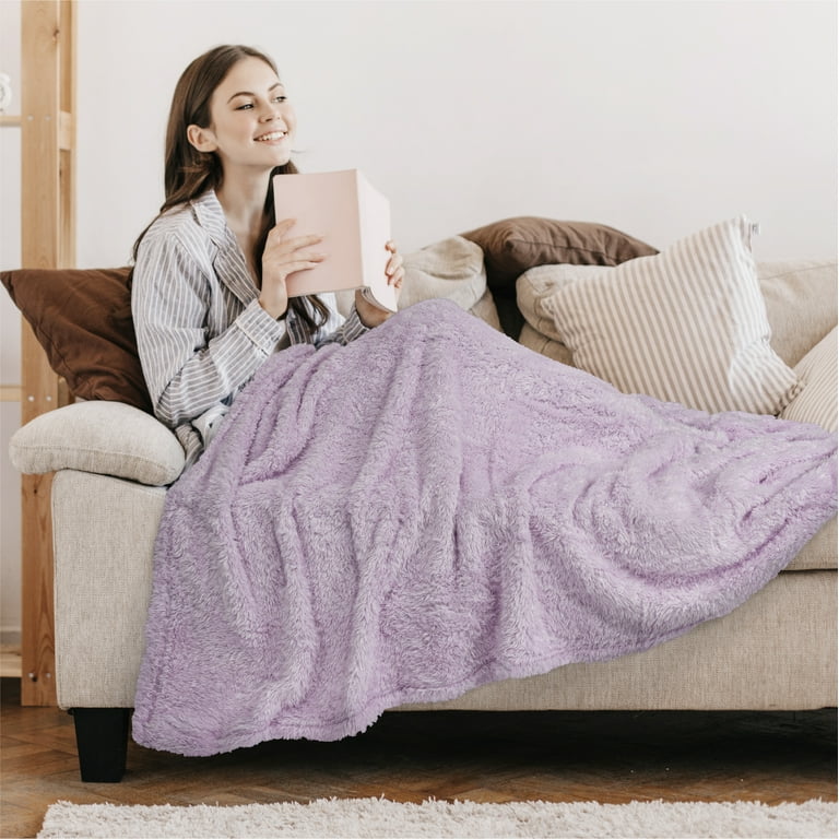 Lavender sherpa blanket sales