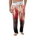 thumbnail image 2 of Domuza Halloween Pajamas for Men Funny Novelty Print Casual Drawstring Pajama Pants Lightweight Soft Cotton Lounge Pjs Bottoms with Pockets Deep Red XXL, 2 of 6