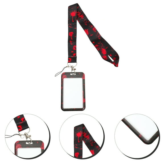 Worgeous Halloween Bloody Lanyard ID Holder with Card Cover for Holding Cards 100% Polyester