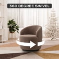 thumbnail image 3 of Swivel Barrel Chair Set of 2 ,Modern Round Accent Armchairs,Teddy Fabric Comfy 360 Degree Swivel Single Sofa for Nursery,Living Room,Bedroom, 3 of 7