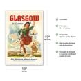 thumbnail image 2 of Glasgow Scotland by Clipper - Pan American World Airways - Vintage Airline Travel Poster c.1951 - Master Art Print (Unframed) 13in x 19in, 2 of 4