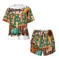thumbnail image 4 of Picia Happy Fall Y'All Pajamas Sets for Women Soft Short-Sleeved Pjs with Lounge Shorts Two Piece Sleepwear-X-Large, 4 of 9