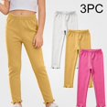 thumbnail image 2 of WAVSUF Girls Cotton Leggings 3 Pack Pull On Slim Fit Lightweight Fall Home Warm Pants Yellow Size 1, 2 of 9
