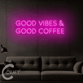 thumbnail image 4 of C-CRAFT Good Vibes & Good Coffee Neon Sign Led Light Up 25 inch for Coffee Shop Wall Art Decor, 4 of 5