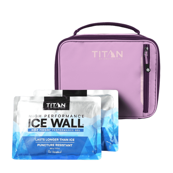 Titan by Arctic Zone Fridge Cold Horizontal Insulated Lunch Box with Reusable Ice Walls - Lavender