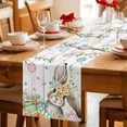 thumbnail image 5 of Table Runner - 72 Inch Long, Gray Easter Bunny Kitchen Dining Table Runner Dresser Scarves, Spring Easter Eggs Floral Wooden Farmhouse Decor for Coffee Tables Wedding Party Banquet, 5 of 8