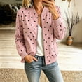 thumbnail image 5 of Enjoytime Lightweight Jacket Women Polka Dots Stand Collar Zip Up Bomber Jackets Fall Fashion Long Sleeve Casual Outerwear, 5 of 7