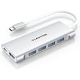 thumbnail image 3 of LENTION USB-C Multiport Adapter with 4K HDMI Output,4 USB 3.0,Type C Charging,USB C Hub Docking Station Compatible 2023-2016 MacBook Pro,New Mac Air&Surface,Chromebook,More(C35,Silver), 3 of 11