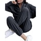 thumbnail image 3 of Conjunto de Dos Piezas para Mujer: Sudadera de Forro con Media Cremallera y Pantalón Deportivo Holgado con Bolsillos Gris L, 3 of 7