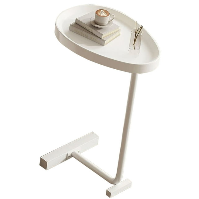 Small Egg Oval Shaped C Sofa Side Table, Sturdy Metal Frame, Easy to Assemble, Widely Applicable, Elegant Appearance