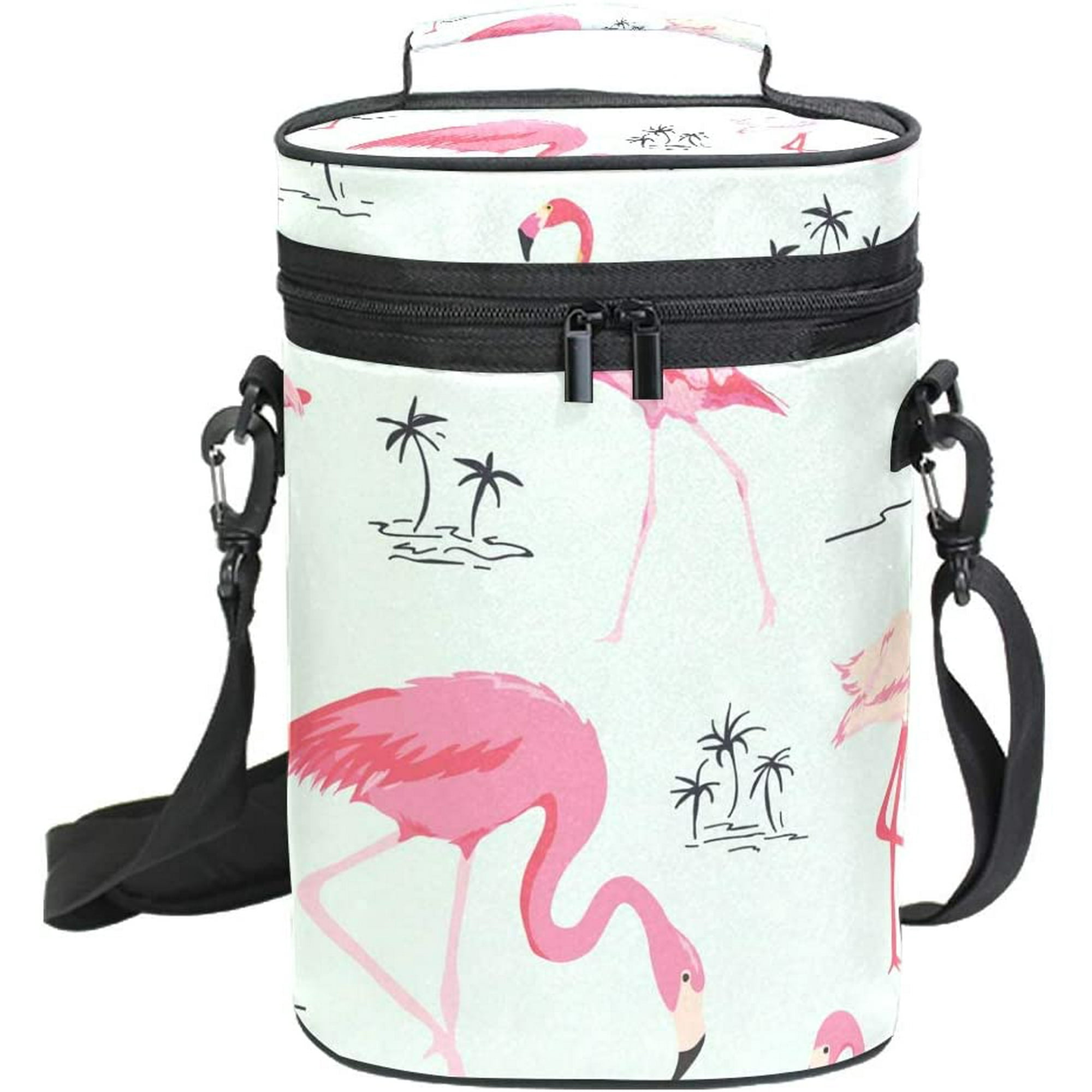 Retro Flamingo Bird Insulated Bottle Wine Carrier Wine Tote
