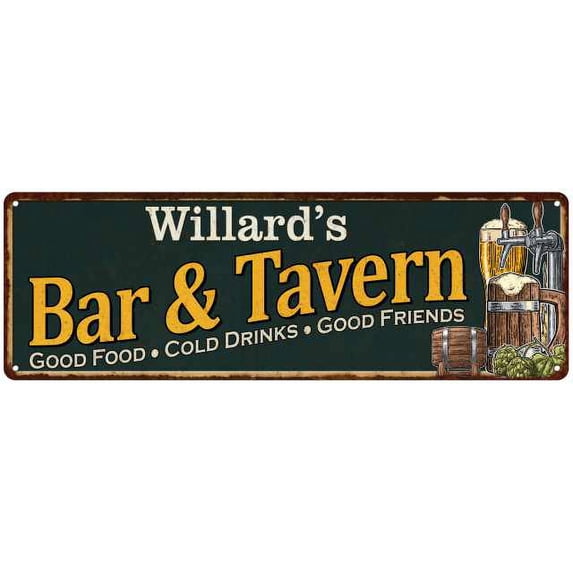 Willard's Bar and Tavern Sign Green Man Cave 6x18 106180003454
