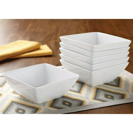 Better Homes & Gardens Square Bowls, White, Set of