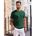 thumbnail image 2 of Camiseta COOFANDY, suéter de manga corta para hombre, color verde oscuro, 2 of 6