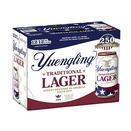 Yuengling Lager Beer, 12 Pack Beer, 12 fl oz Aluminum Cans, 4.5% ABV, Domestic Lager