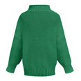 thumbnail image 6 of Ladies Fashion Sweater Solid Color High Neck Slim Fit Knit Sweater, Versatile and Warm, Ideal for Layering and Daily Casual Use,Green,S, 6 of 6