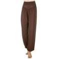 thumbnail image 4 of Ecqkame Women's High Waisted Sweatpants Clearance Women's Loose High Waist Wide Leg Pants Workout Out Leggings Casual Trousers Yoga Gym Pants Coffee XL, 4 of 5