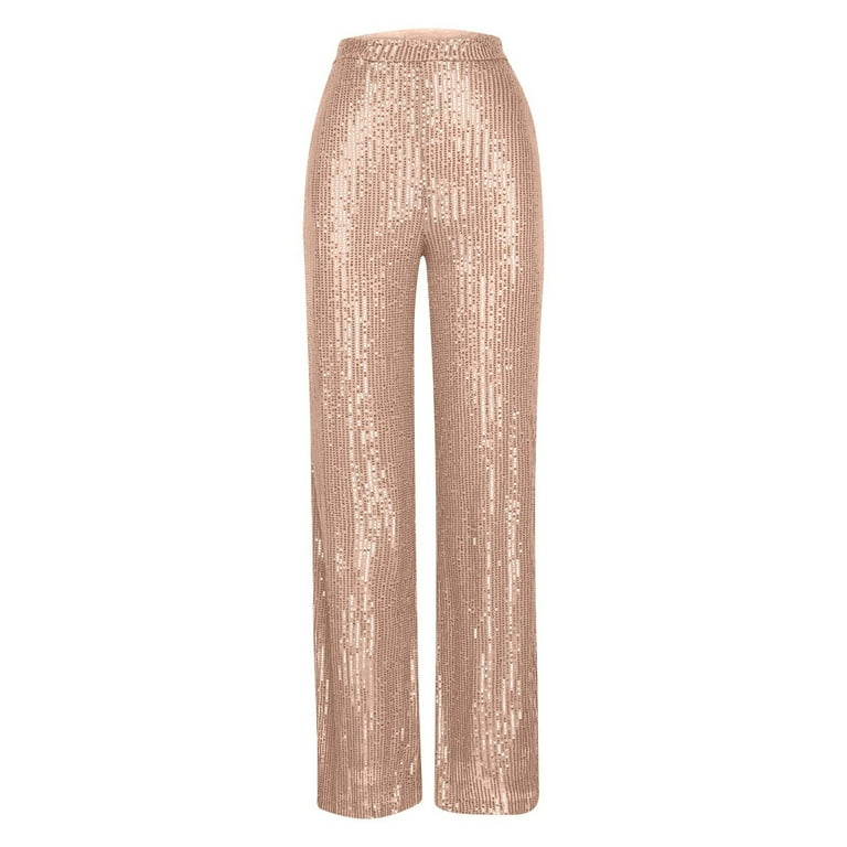 Gold sequin pants plus size hot sale