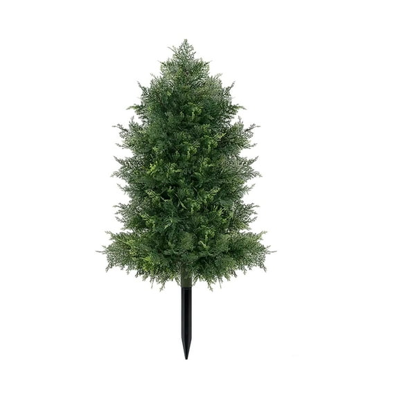 2025 & CISIL - 3FT Real Cedar Topiary Trees For Front Porch Decor, Artificial Shrubs Faux Plants