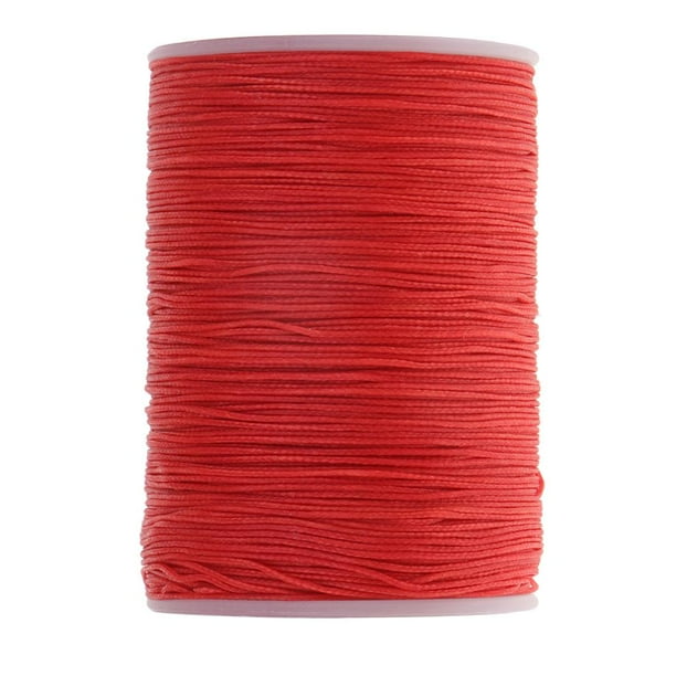 Hilo de cera redondo de 130 m y 0,5 mm para coser cuero a mano, color blanco rojo