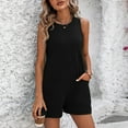 thumbnail image 4 of pstuiky One Piece Jumpsuits for Women, Solid Color Loose Short Outfits for Vacation with Pockets Fashion Womens Romper Black L, 4 of 6