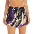 thumbnail image 4 of Lsque Astronaut Floating purple Space Printed Women's Running Shorts with Liner Pockets,Elastic Quick Dry Workout Athletic Gym Yoga Shorts,Womens High Waist Shorts-X-Large, 4 of 9